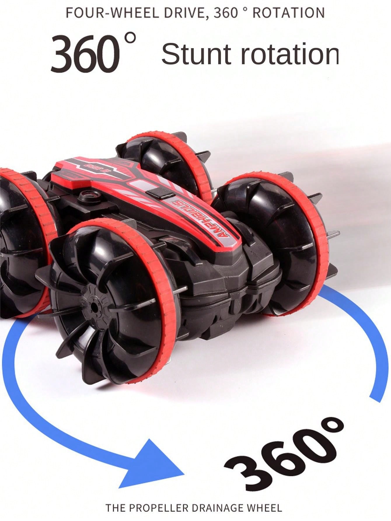 Rc Amphibious Stunt Car, Double-Sided Flip And Drive Land & Water Toy ...