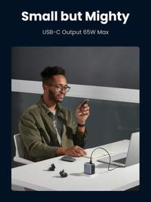 UGREEN 65W GaN 2C1A 3 端口 PD 快速旅行充电器快速充电英国/欧盟/美国插头兼容 iPad Pro Air Pro M1 M2 iPhone S23 Ultra S22 - 黑色 - 查看 3