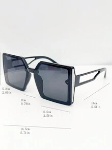 1pc Women's Retro Fashionable Plastic Framed Square Glasses, Suitable For Street Snap & Party Gathering For Summer Beach Vacation,Outdoor,Travel - Champagne - View 6