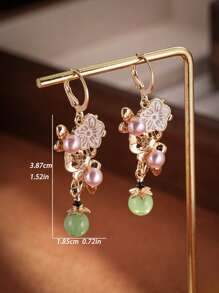 1 Pair Vintage Freshwater Faux Pearl Women's Earrings Exquisite Shell Flower Pendant Earrings Fashion Jewelry Birthday Gift - Flowers - View 4