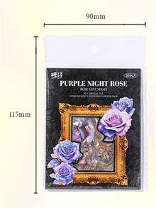 20pcs/Pack Pet 3d Laser Gold Sticker Set, Rose Gift Collection, For Diy Scrapbook & Planner Decoration - Multicolor - View 3