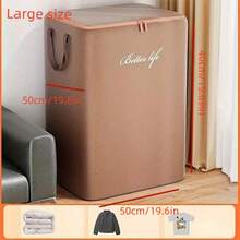 1個大容量可摺疊衣櫥被子收納袋,洗滌功能,適合家用和旅行 - 咖啡棕 - 查看 1