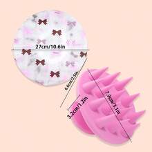 1個洗髮刷和4個浴帽eva新款高端防水浴帽加厚成人女士洗髮帽防水浴帽方便的美髮工具 - 彩色 - 查看 7