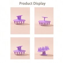 1個洗髮刷和4個浴帽eva新款高端防水浴帽加厚成人女士洗髮帽防水浴帽方便的美髮工具 - 彩色 - 查看 4