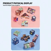 磁力拼圖立方體,幾何變換,3d建模和魔術方塊適用於減壓和智力發展 - 百變方塊-太空 - 查看 8