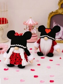 1pc Valentine'S Day Cartoon Doll, Couple Decoration Suitable For Valentine'S Day Couple, Romantic Present - Multicolor - View 3
