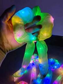 2 件随机 LED 发光兔耳头带，适合女士，彩色纱线头带，具有多种灯光模式，适合圣诞节、派对和霓虹灯活动，发光派对装饰，荧光棒发带，女士狂欢节头带，适合霓虹灯派对、圣诞节 - 彩色 - 查看 5