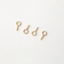 50入組/套14k金色羊眼頭針和跳環,用於diy珠寶製作 - 14K金色 - 查看 2