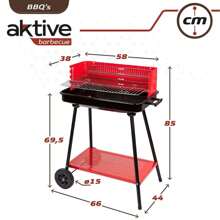 Barbacoa de carbón Aktive 66X44X85 cm - Camping - Muebles Para El Aire Libre - Color Baby - Ref. 52898 - Multicolor - Ver 2