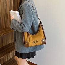 復古女士肩袋女用腋下包豪華品牌設計手機錢包皮質錢包適用於通勤和休閒場合 - 棕色 - 查看 11