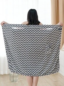 1 件女珊瑚絨浴袍,快乾,柔軟吸水,適合家庭浴室和游泳池 - 藏蓝色 - 查看 1