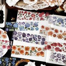 1包裝3入組復古花卉剪貼簿貼紙,用於日誌裝飾、diy手工藝品、節日禮物 - 紅色 - 查看 5