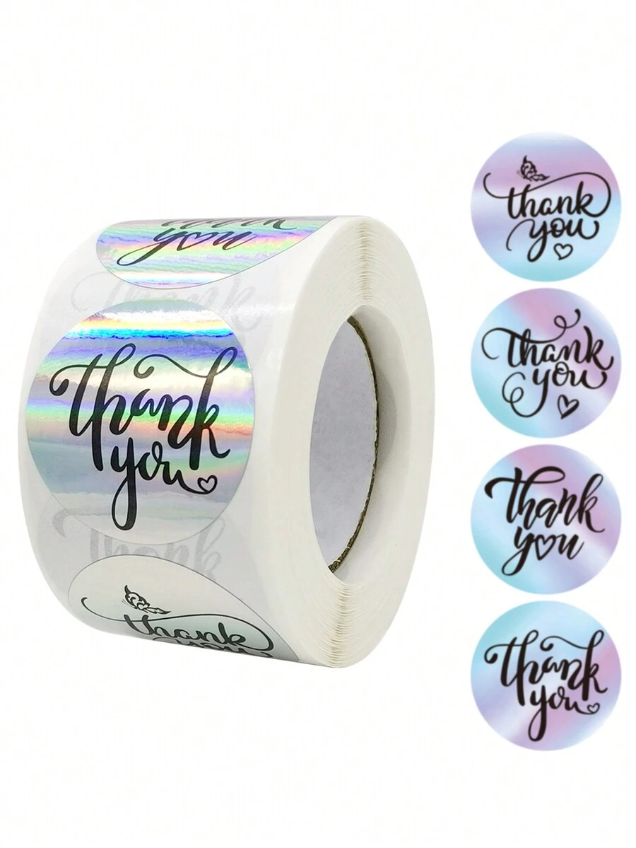 1捲500張感謝貼紙 - 粉色 - 查看 1