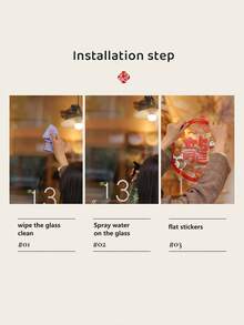 4入組窗格龍年貼紙,新年靜電貼紙,窗花春節2024祝福貼紙,新年裝飾,春節冰箱磁鐵,節慶貼紙