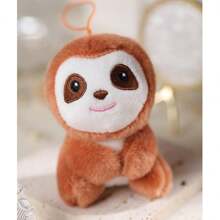 Cute Cartoon Stuffed Sloth Doll With Tree And Monkey Design, Couple Plush Doll, Birthday Gift, Backpack Pendant, Keychain Pendant - Dark Brown - View 1
