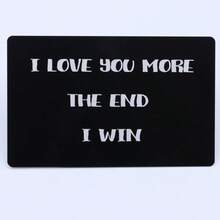 1入組情人節禮物粉紅色/黑色‘我愛你’錢包卡片插入浪漫文字刻字小禮物,適合送給你的愛人結婚週年紀念禮物 - 黑色 - 查看 3