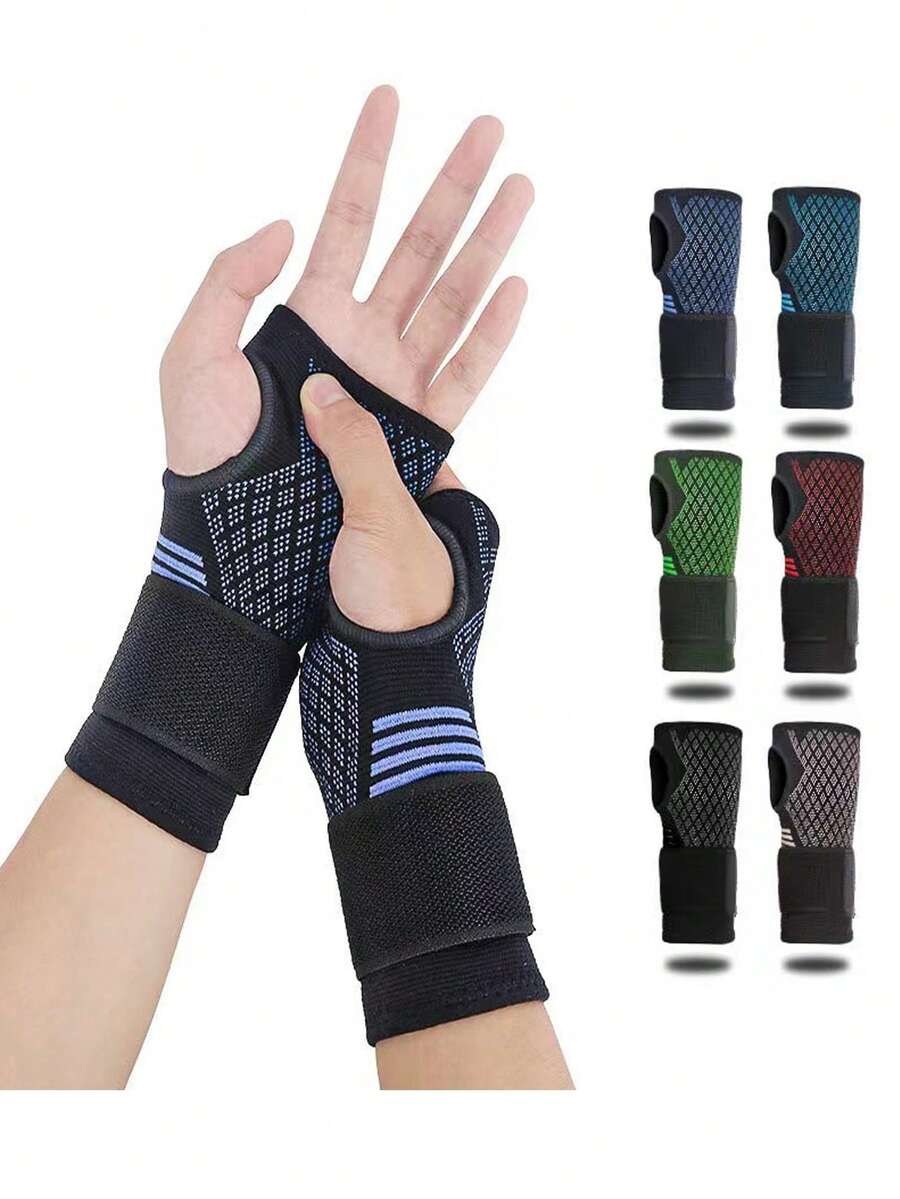 1pc Palm Protector Strap Adjustable Wrap Wrap Wrist Protector Knitted Nylon Breathable Palm Protector Fitness Sports Protector - Green - View 1
