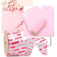 1 Roll 10 Yards Of Pink Silk Ribbon Birthday Gift Wrapping Decorative Fabric Ribbons Valentine's Day Bouquet Packaging Supplies - Dainty Peach Heart -16MM - View 6