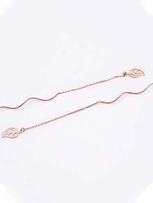 1個14k玫瑰金鍍紫金楓葉螺旋耳針,適合女性日常佩戴 - 玫瑰金 - 查看 2