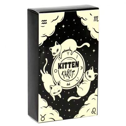 Kittens  Deck Cards Cute Cats  ,Fortune Telling Board Game/This  Card Game Full English Card Deck 78 Cards,Adult Party Games Suitable For Halloween/Christmas/Thanksgiving
