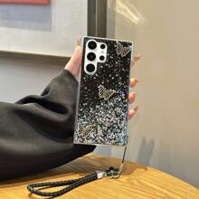 1个星光闪闪3只蝴蝶+幸运手链防震手机壳，兼容 11/11 Pro/11 Pro Max/12/12 Pro/12 Pro Max/13/13 Pro/13 Pro Max/14/14 Pro/14 Pro Max/15/15 Pro/15 Pro Max/16/16 Pro/16 Pro Max以及安卓手机Galaxy S24/S24 Plus/S24+、S24 Ultra、S24 FE、S921B、S9（国际版，非国内版） - 黑色 - 查看 5