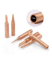 5pcs Pure Copper 936 Soldering Iron Tips, 936 Constant Temperature Electric Soldering Iron Tips, Universal Welding Mouth Soldering Tips - Bronze - View 3