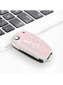 Pink Anti-Scratch Key Fob Cover + Key Shell Suit For Audi A3 Folding A1 Q3 Q2L TT Old A6 Q7 Q5 Cars - Pink - View 7