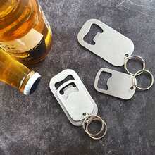 1pc Creative Stainless Steel Bottle Opener, Simple & Fashionable, With Screwdriver And Keychain Function - Silver - View 4