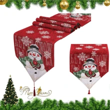 Mantel navideño rojo, decoración navideña, Navidad, manteles, manteles navideños, manteles navideños, manteles navideños, manteles navideños, decoración invernal de la mesa de la cocina, decoración interior, decoración del salón 33 x 180 cm - Rojo y blanco - Ver 1