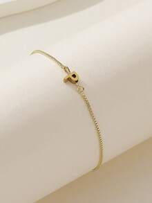 1pc Fashionable Minimalist English Letter Pendant Necklace - Gold - View 36