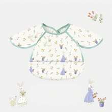 1件装幼儿男女童防水轻便透气无袖卡通印花围兜，带口袋，防污喂食围兜 - 橄欖綠 - 查看 9