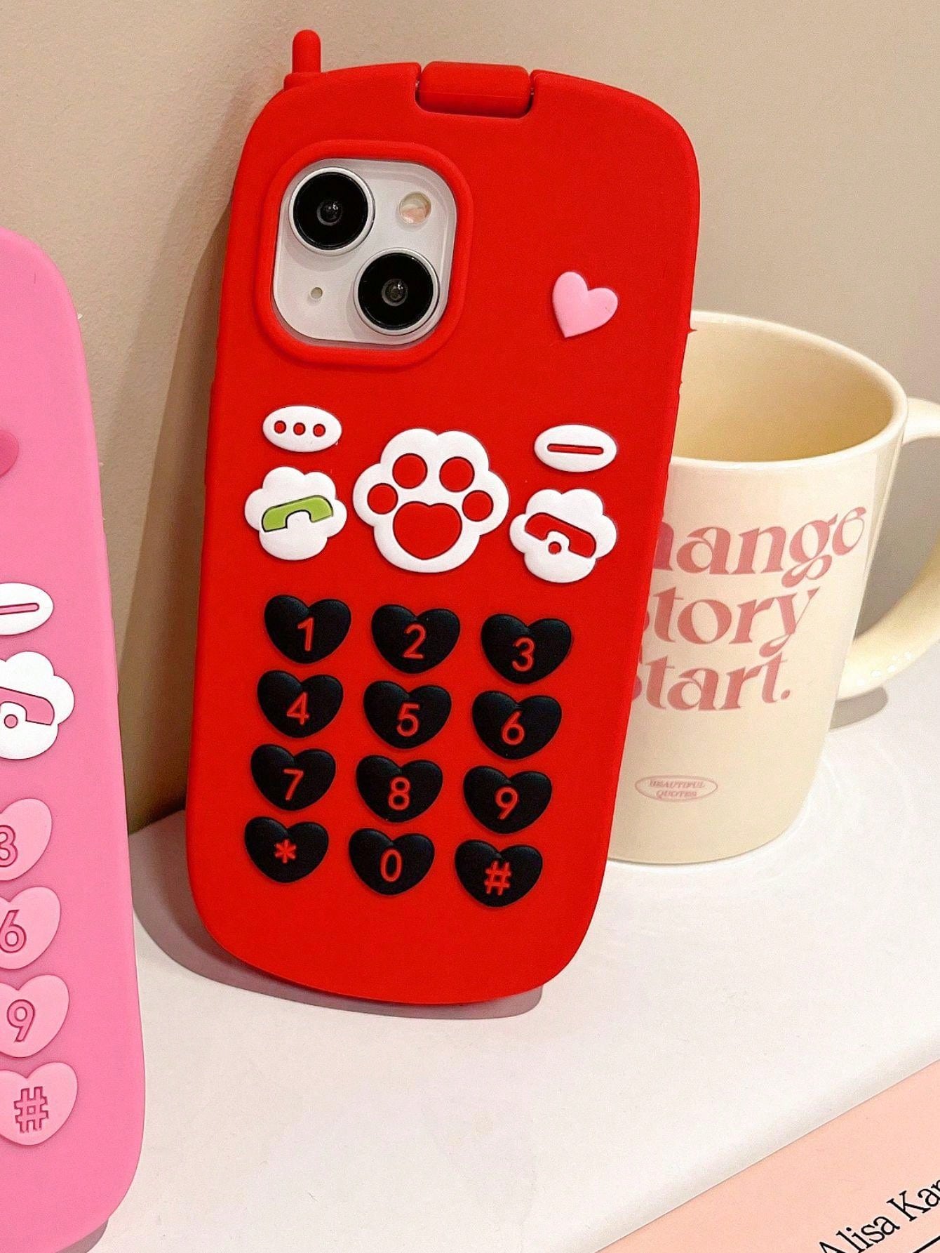 Cute Paw Cell Mobile Phone With Mirror Case For IPhone 15 Pro Max 13 12
