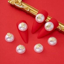 1 件 3D 珍珠金色花朵设计 Y2K 美甲饰品 奢华复活节礼物、母亲节礼物、2023 年春季设计、母亲节珠宝、指甲 DIY 饰品、美甲 DIY 工艺品、美甲珠宝、婚礼准备用品 - 金色 - 查看 1