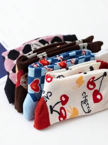 4對/包女中筒襪,抗菌排濕柔軟,舒適、休閒、多功能且時尚,適合日常穿著 - 彩色 - 查看 5