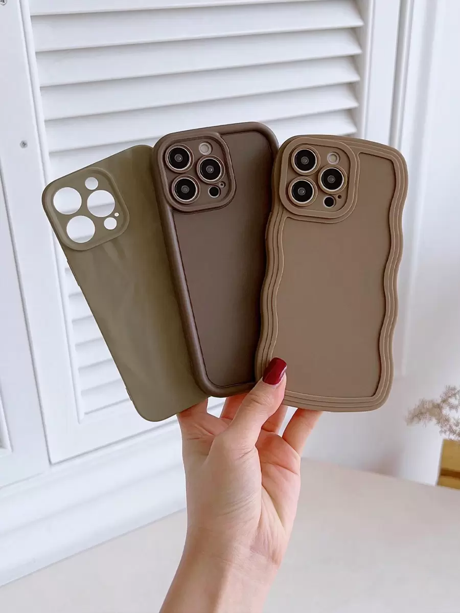 Apple 3pcs/Set High Bamboo Wrinkle Wave Phone Case Compatible With IPhone - Multicolor - View 1