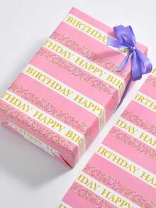 3 Hojas Papel De Envoltura De Regalo De Festival Papel Kraft Para Envolver Regalos Para Caja De Regalo O Cubrir Libros - Rosa - Ver 4