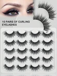 10pairs Synthetic Fiber 3d Eyelashes With Dramatic And Thick Effect, Various Styles, Soft And Natural Look - Fluffy Lashes - View 1