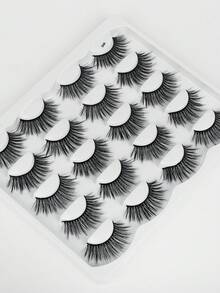 10pairs Synthetic Fiber 3d Eyelashes With Dramatic And Thick Effect, Various Styles, Soft And Natural Look - Fluffy Lashes - View 2