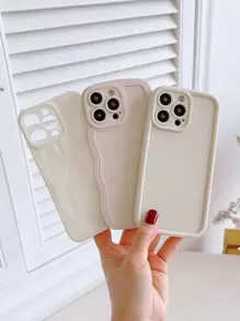 苹果 3 件套高竹制褶皱波浪手机壳适用于 防水防震防摔防刮 - 彩色 - 查看 1