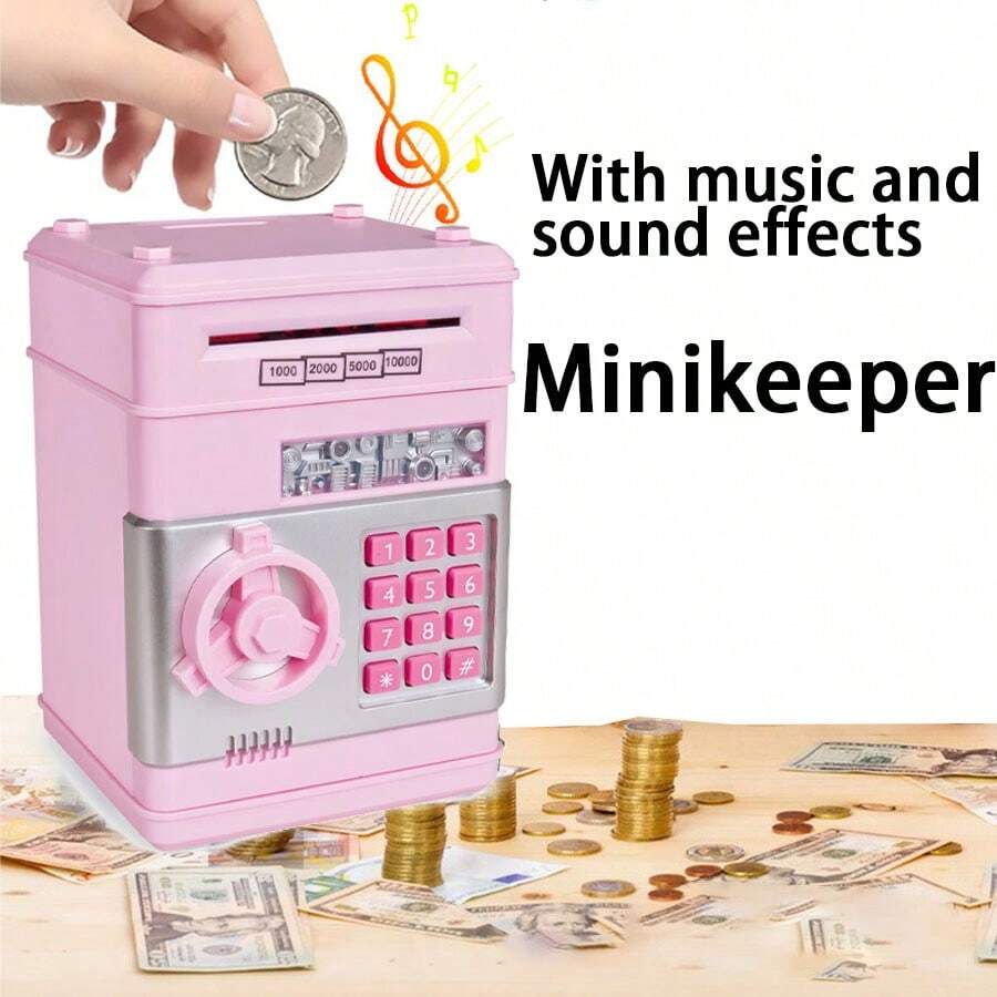 1pc Mini Password Safe Box With Music And Special Effects, Multicolors - Pink - View 1