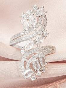 1入組誇張和華麗方晶鋯石和紫晶訂婚戒指,婚禮定情戒指銅 - 彩色 - 查看 20