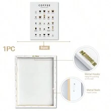 1入組有框咖啡杯圖表畫,適用於咖啡愛好者、咖啡館、廚房牆藝術、客廳臥室現代家居裝飾,可掛牆裝飾,即拆即掛 - 黑色 - 查看 5