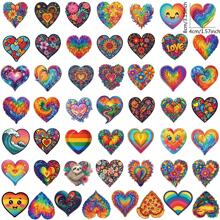 50 Sheets Multicolored Heart Graffiti Stickers - Multicolor - View 2