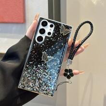 1个星光闪闪3只蝴蝶+幸运手链防震手机壳，兼容 11/11 Pro/11 Pro Max/12/12 Pro/12 Pro Max/13/13 Pro/13 Pro Max/14/14 Pro/14 Pro Max/15/15 Pro/15 Pro Max/16/16 Pro/16 Pro Max以及安卓手机Galaxy S24/S24 Plus/S24+、S24 Ultra、S24 FE、S921B、S9（国际版，非国内版） - 黑色 - 查看 8