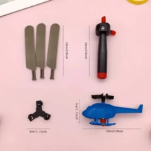 1入/組塑料手柄拉升動力螺旋槳飛機玩具,隨機顏色飛盤玩具適用於青少年,戶外娛樂 - 彩色 - 查看 3