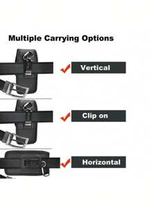 Mobile Phone Vertical Plus Case Phone Bag Belt Pocket Fanny Pack,Belt Bag,Bum Bag, Cell Phone Holder Hiking Nylon Man Valentines Gift Belt Pouch Pouch For Phone For Outdoor Waterproof  Solid Color - Black - View 4