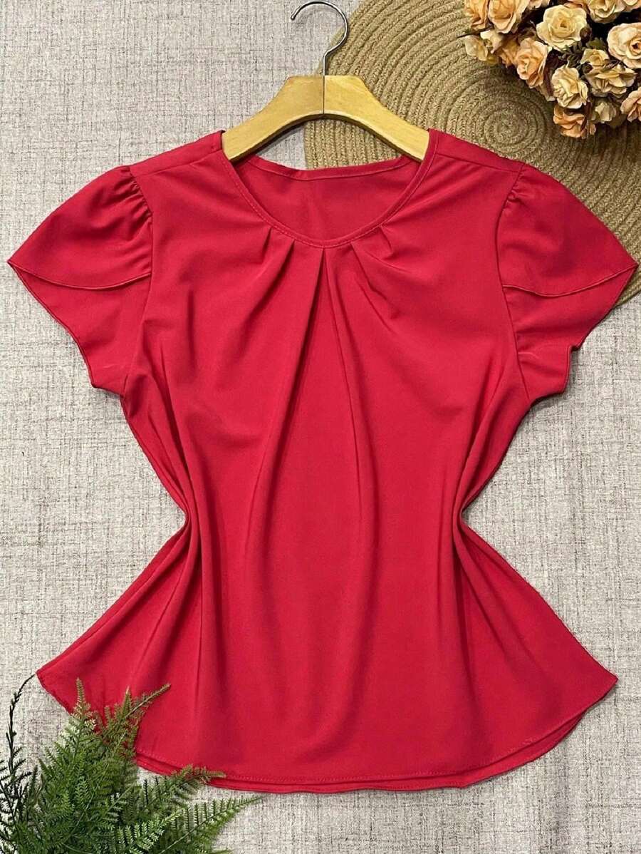 Women Blouses - Red - View 1