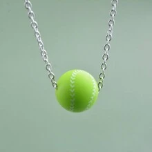 1個新款時尚足球籃球垂墜項鍊,適用於女性男性嘻哈鏈條項鍊運動兒童生日首飾禮物 - 球類項鍊 - 查看 7