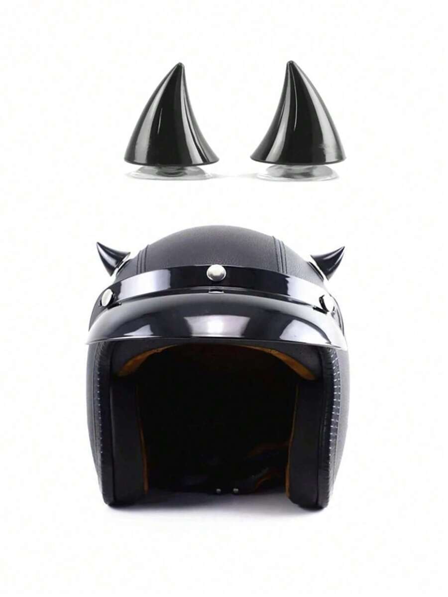 2入組頭盔裝飾萬能摩托車頭盔角,創意的個性風格 - 黑色 - 查看 1