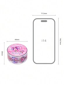 1 件装装饰胶带珠宝装饰贝壳轻质 PET 胶带非常适合子弹日记用品、艺术品、剪贴簿、DIY 工艺品、规划师 - 杏色 - 查看 4